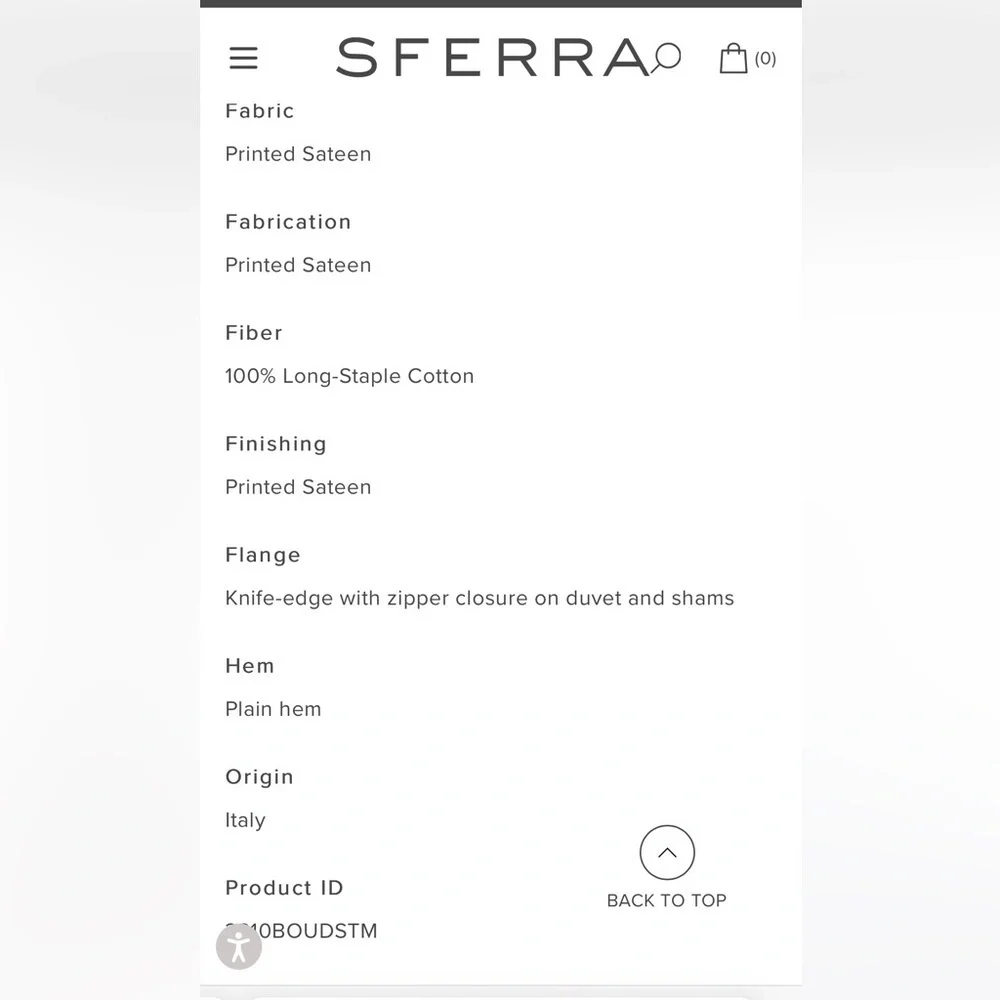 SFERRA Millbrook Euro Sham Egyptian Cotton Color Storm